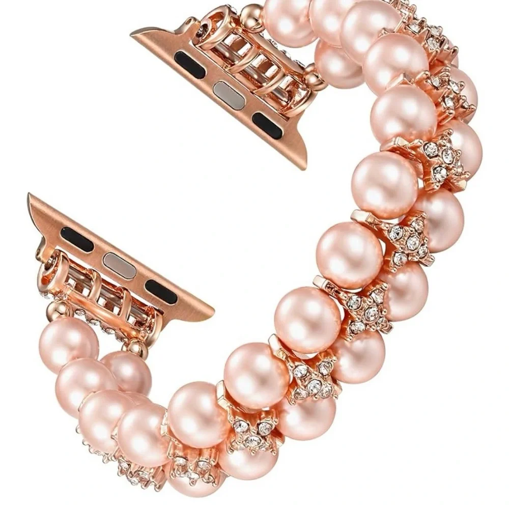 🎀Host Pick🎀 Apple Watch Band with Pink Pearls and Sparkling Gems